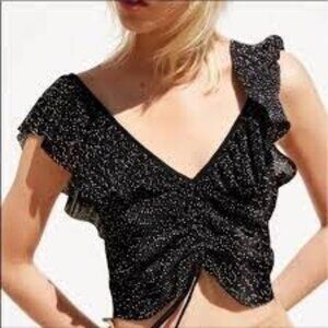 Zara | Ruffled Dot Top | Sz Medium